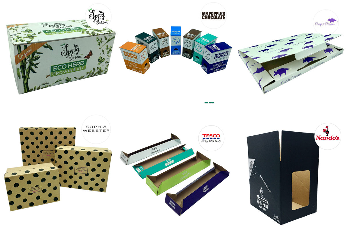 Montage Of Branded Boxes